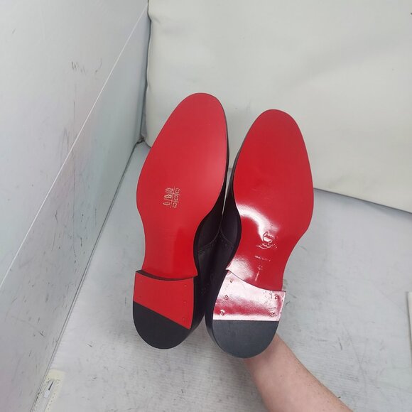 CHRISTIAN LOUBOUTIN Black A Mon Homme Leather Brogue Shoe - Picture 2 of 11